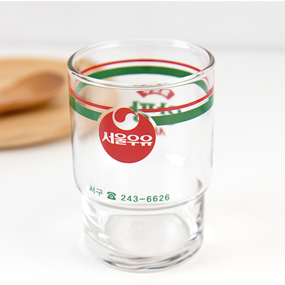 서울우유 앙팡 감성 레트로 유리컵 245ml : 스르르몰