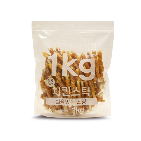 테비사사미 대용량 강아지간식 치킨스틱, 1kg, 1개 : 너구리의가방