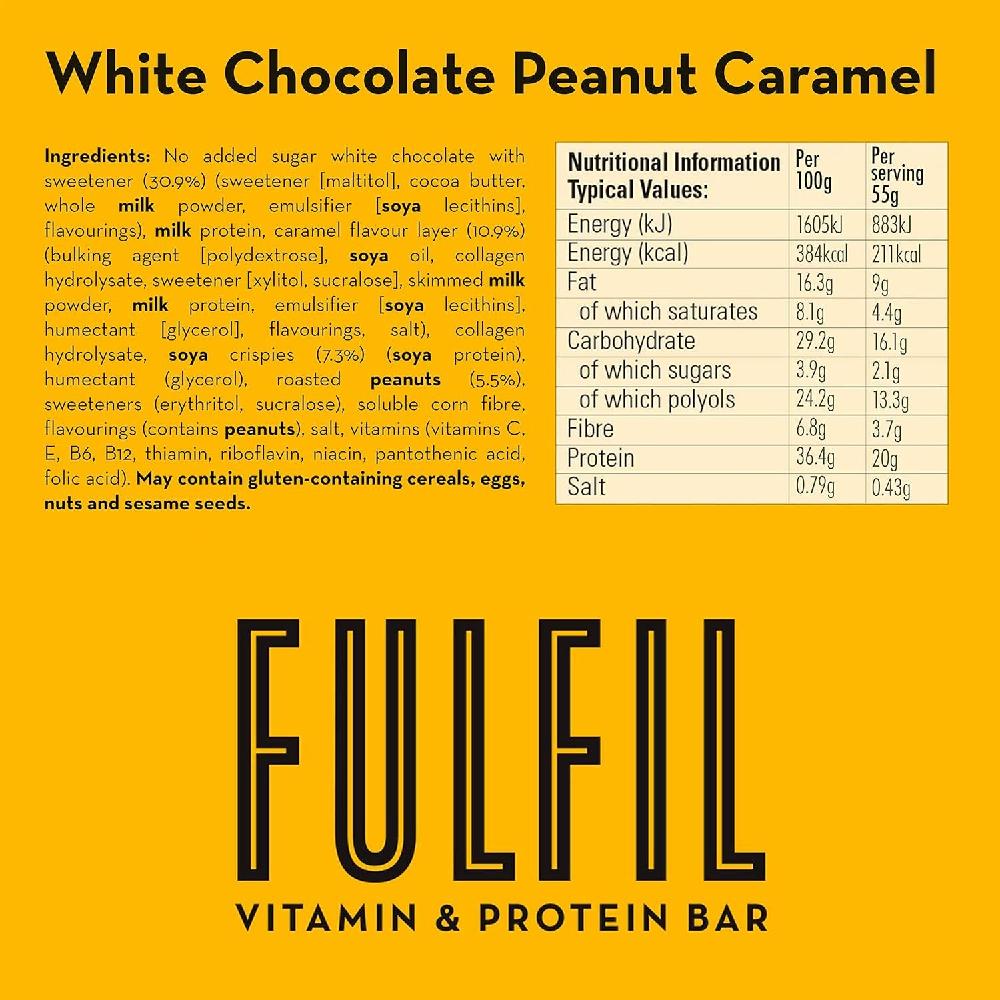 풀필 프로틴바 Fulfil Vitamin Protein Bar 화이트 초콜릿 55g 15개 : 라 빅토리아