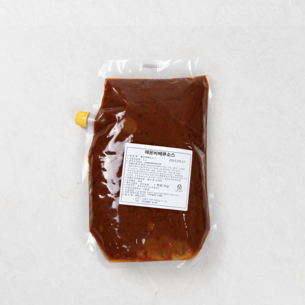 유니푸드 매운바베큐소스 2kg 업소용 바베큐 양념치킨소스 참소스 : 무바라