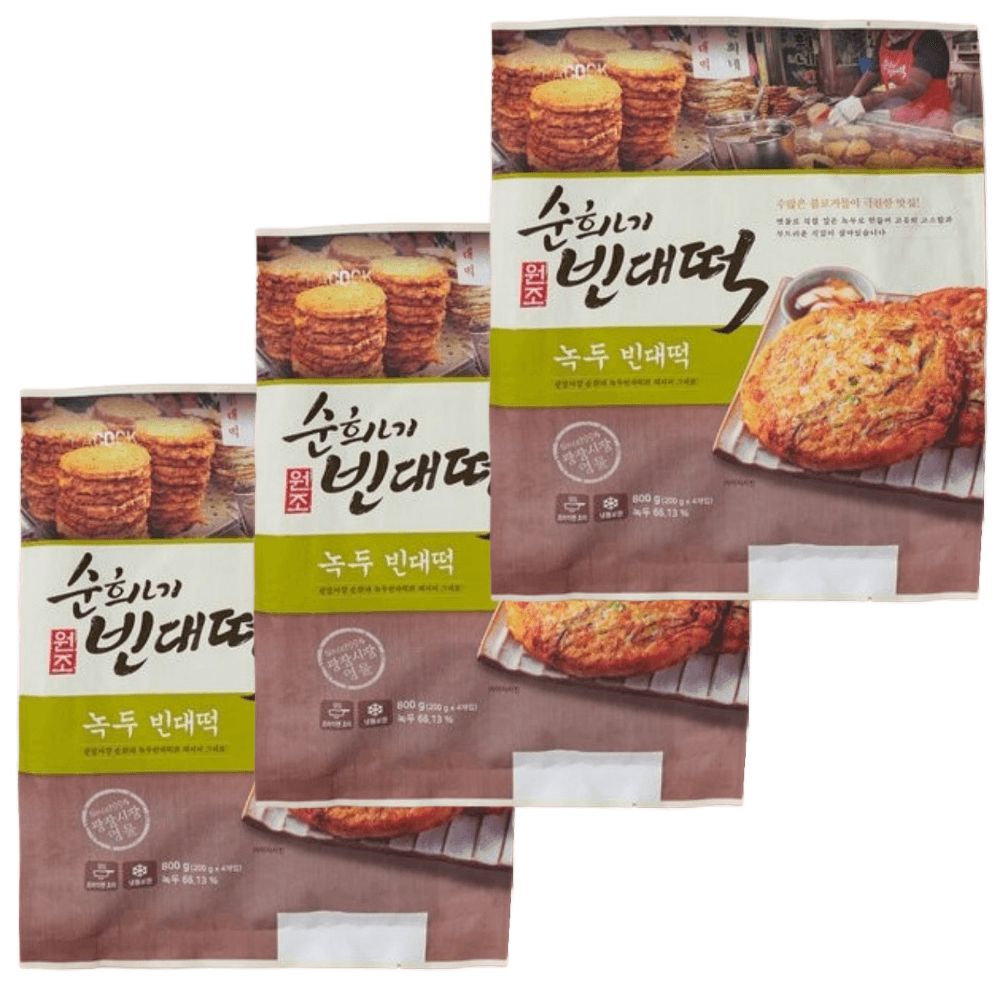 피코크 순희네 빈대떡 녹두빈대떡 400g x 3팩 광장시장 빈대떡 순이네 명절음식 : 넷카트