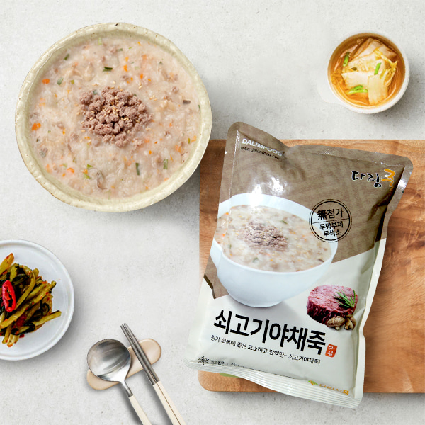 [다림푸드] 고소하고 담백한 쇠고기야채죽 500gx3팩 : 아이원세븐