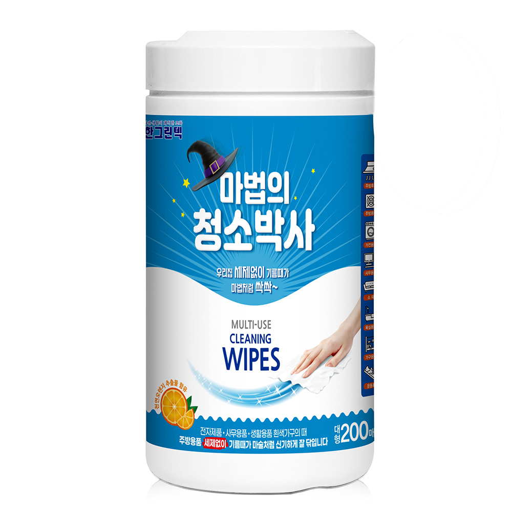 마법의 청소박사 다용도 매직 크리너 티슈/원통형(200매) : 수정문구몰