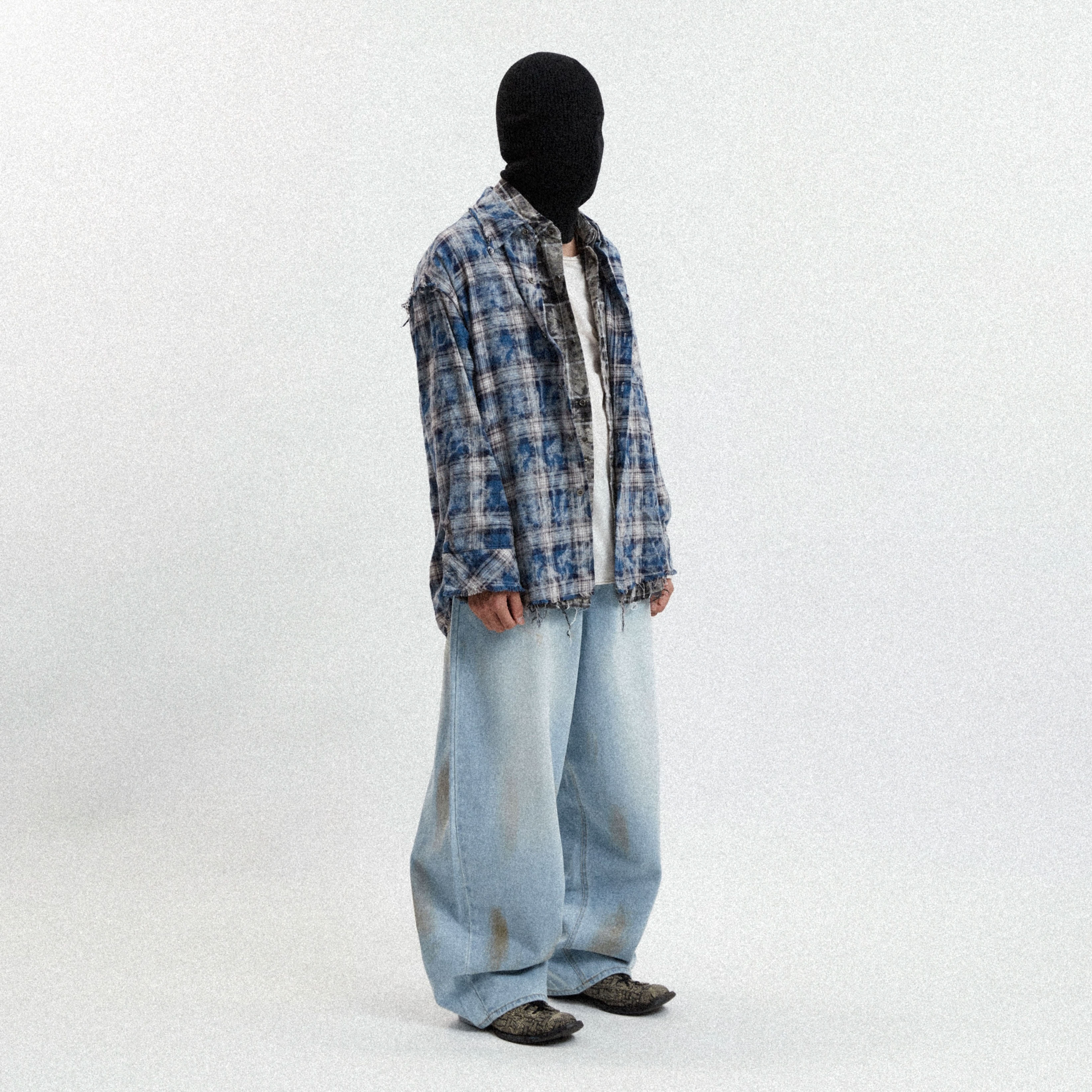 [ Unisex ] 그런지 페이드 체크 셔츠 : vasika