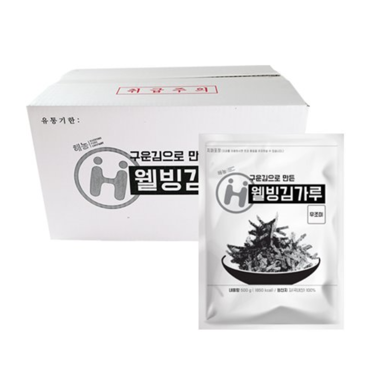 해농 웰빙김가루500g x 4ea 1박스 (무조미, 소금x) : 살구네유통