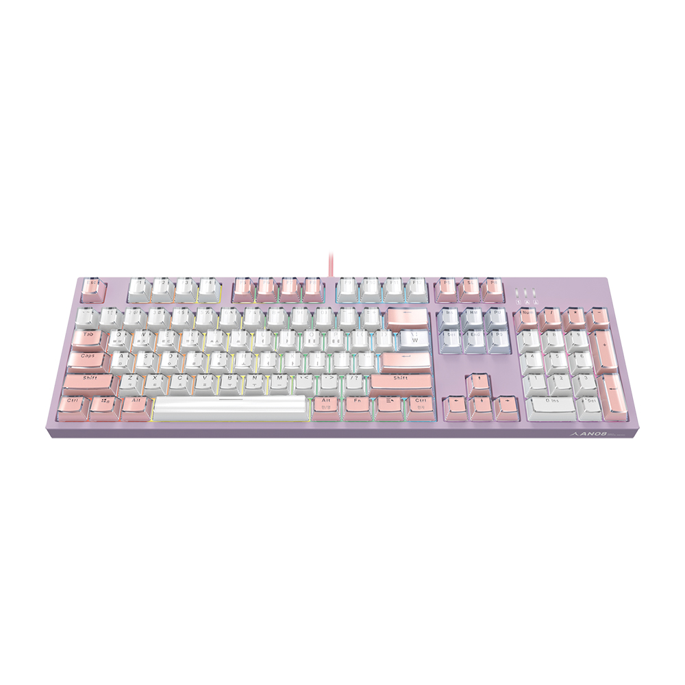 [ N배송 ] 앱코 AN08 아이스큐브 카일광축 LED 가스켓 게이밍 기계식 키보드 핑크 클릭 : 앱코 온라인스토어