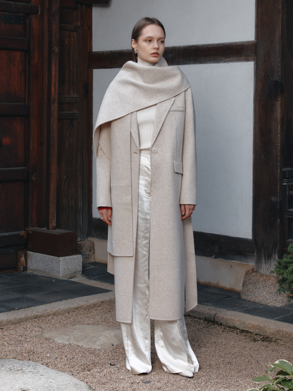 [뮤제]MUSEE_RONAN Cashmere Handmade Muffler_Oatmeal : MUSEE ESSENCE