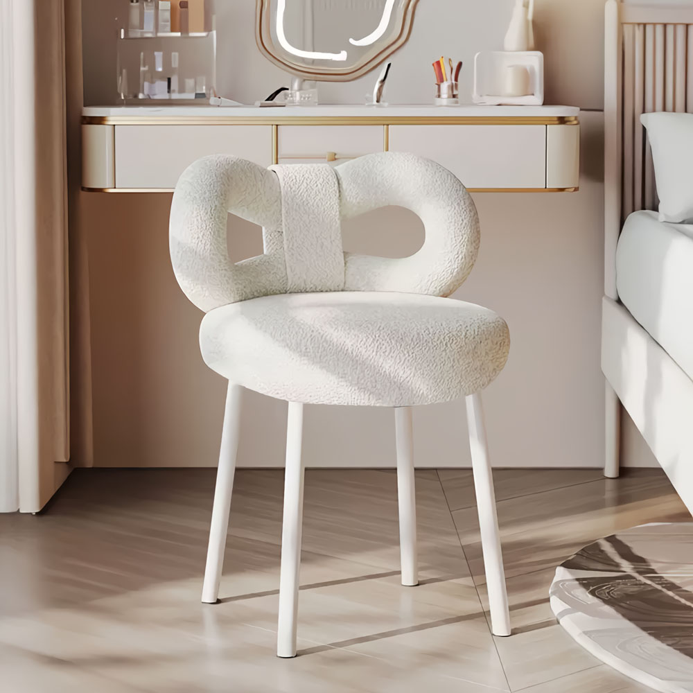 램스 인테리어 화장대의자 카페 식탁 등받이 스툴 패브릭 의자 : 프리메이드Homedeco