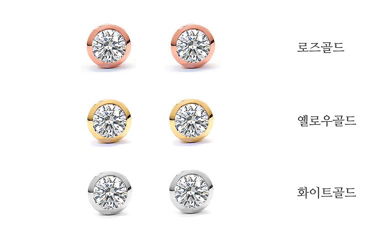 3부 천연 다이아귀걸이 프로포즈 웨딩 우신 GIA 베젤 : 화이트하트레인 쥬얼리