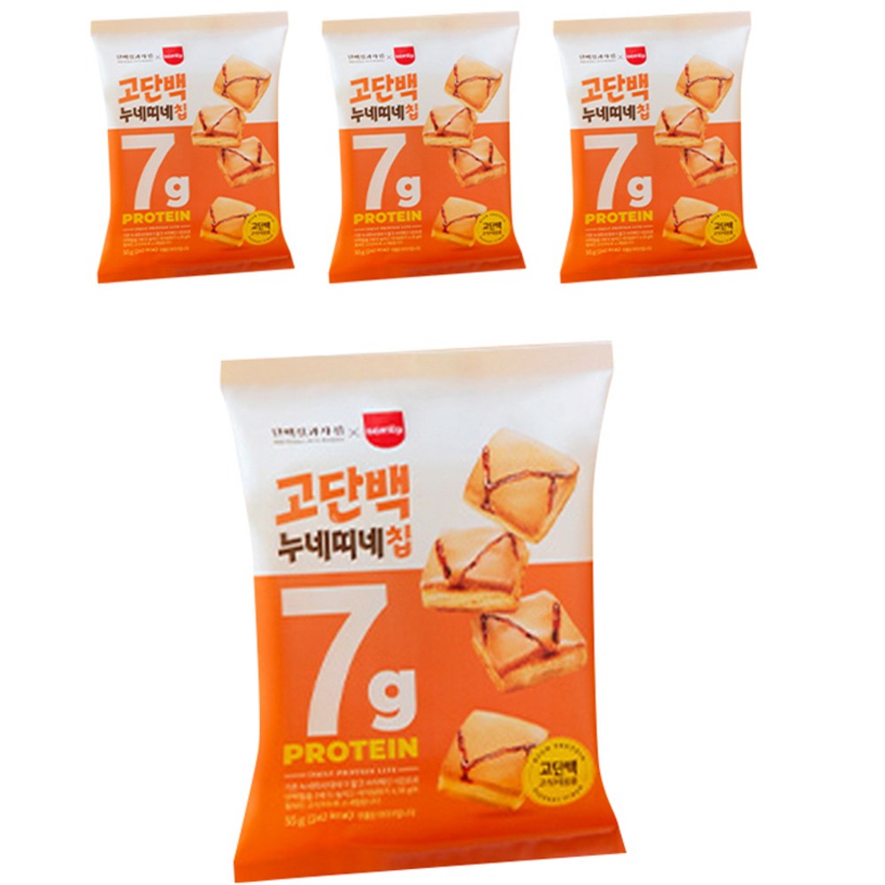 단백질과자점 고단백 누네띠네칩 55g 4개 : 제로오메가