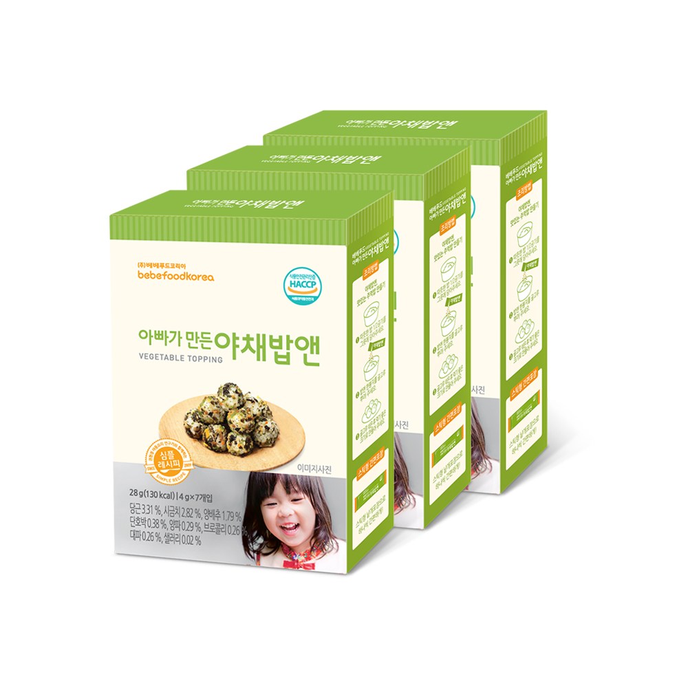 베베푸드 아빠가 만든 야채밥앤 후레이크 28g 3개 : 제로오메가