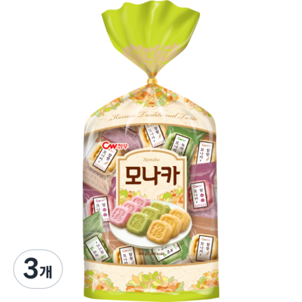 청우식품 종합모나카 400g 3개 : 제로오메가