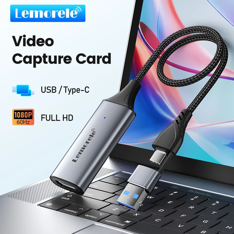 Lemorele USB 3.0 비디오 캡처 카드 스위치 Xbox PS4/5 라이브 방송용 HDMI 호환 USB/C타입 게임 그래버 레코드 ms2130 : 뚜꾸몰