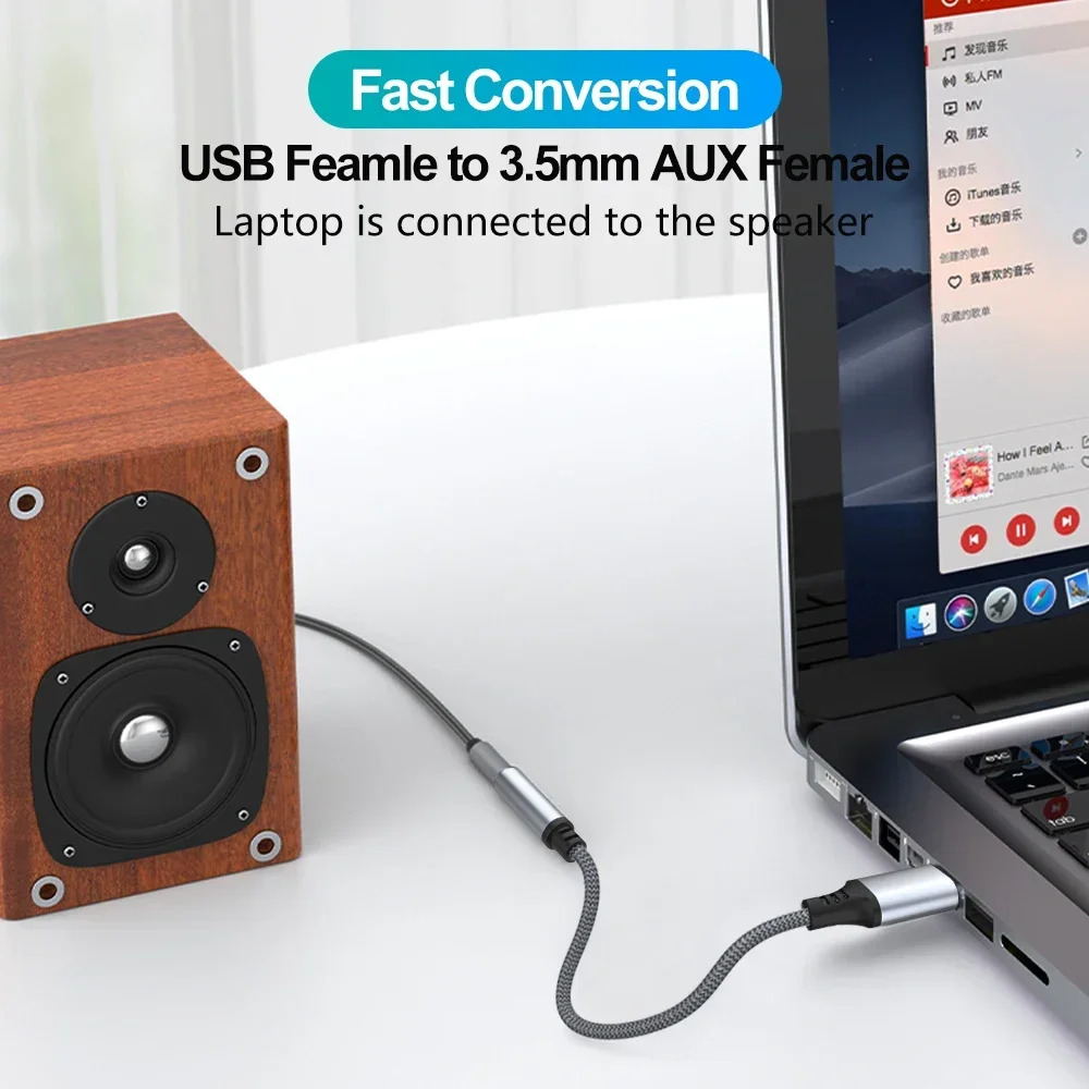 USB 암 외장 사운드 카드 컴퓨터 노트북 전화 이어폰 마이크 음성 통화 어댑터 케이블 3.5mm : 뚜꾸몰