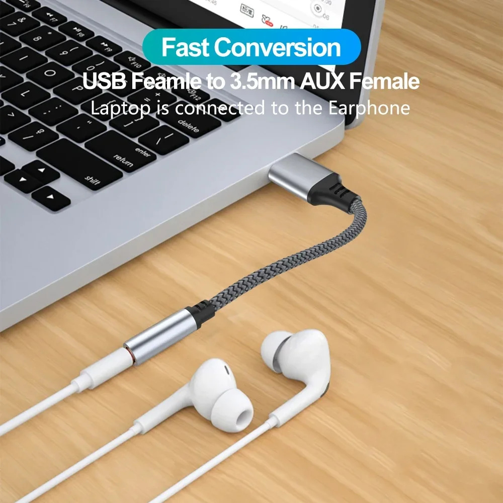 USB 암 외장 사운드 카드 컴퓨터 노트북 전화 이어폰 마이크 음성 통화 어댑터 케이블 3.5mm : 뚜꾸몰