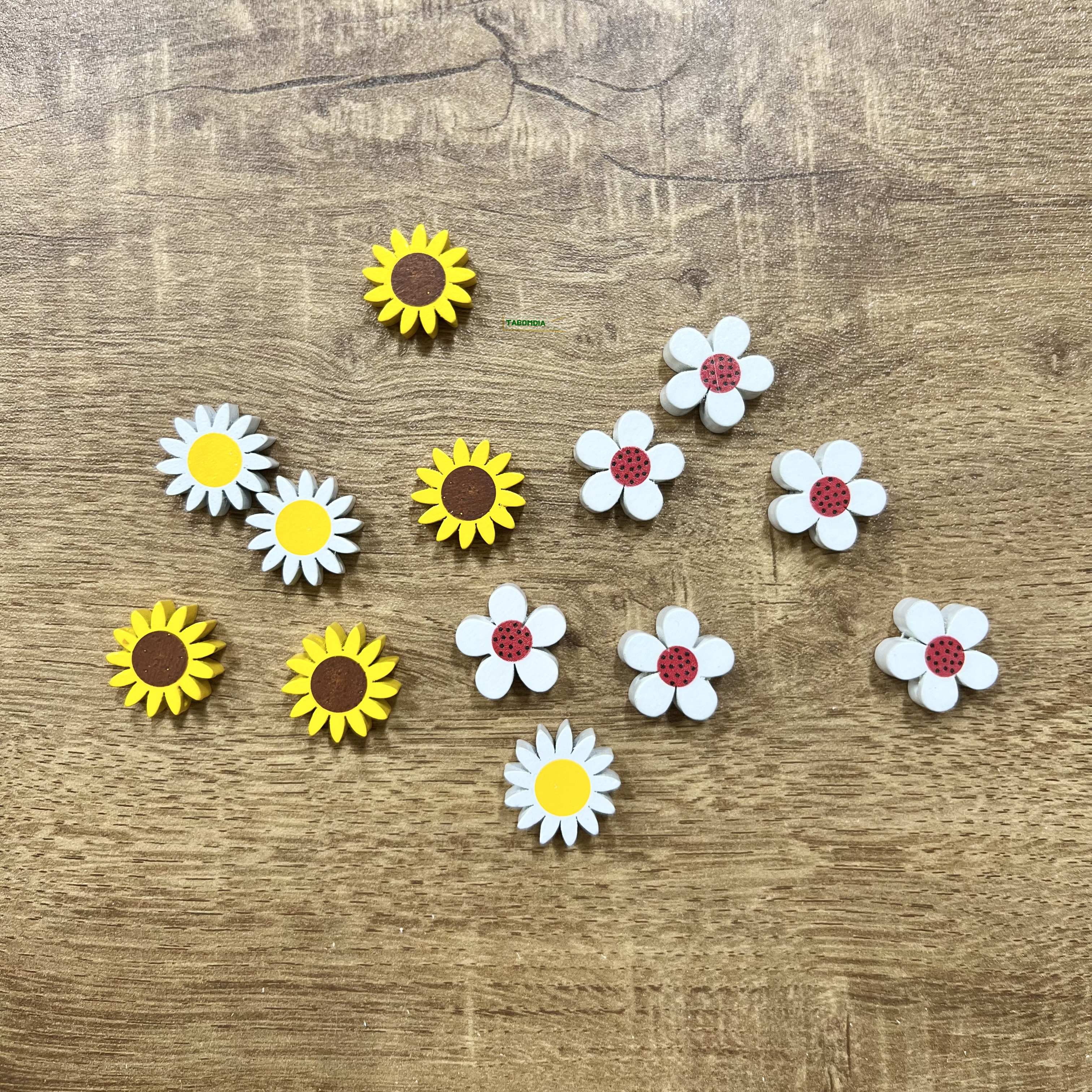화이트 꽃 나무 구슬  마사끈 우드구슬 비즈 마크라메 모빌 구슬 라탄 공예 재료 DIY 부자재 : 한국이따봉이