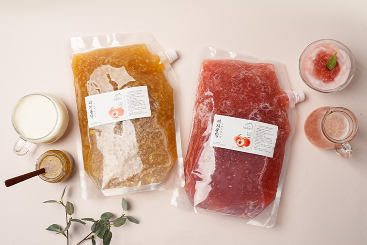 백도&황도 피치퐁당 복숭아청 대용량 카페납품 2kg : 행복을팜farm