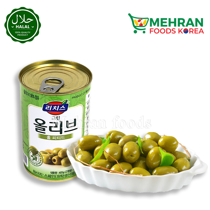 RICHIS Green Olive Whole 405g 리치스 그린올리브 홀 : Mehran Foods