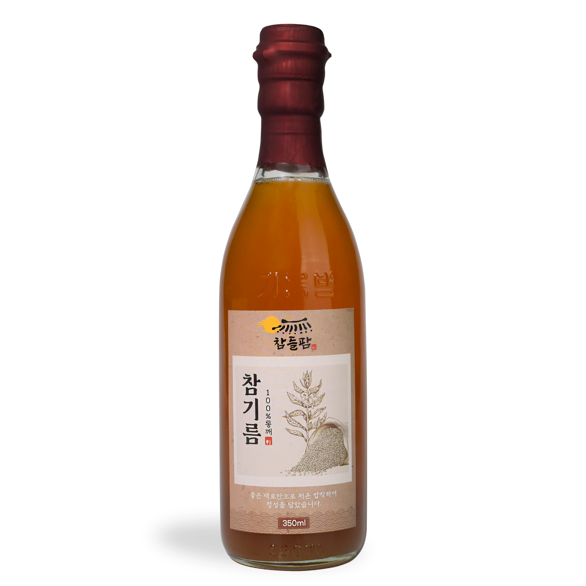 참들팜 저온압착 방앗간 고소한 중국산 참기름 350ml : 참들팜-Farm