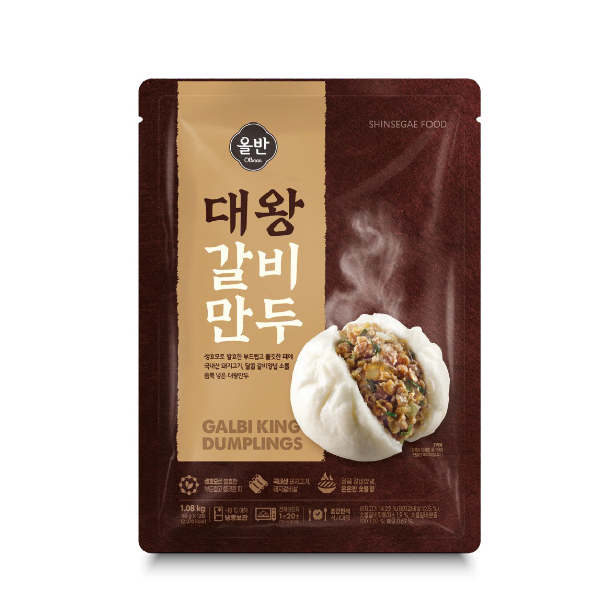 올반 대왕 갈비만두 1.08kg (90g x 12입) : 그린푸드마켓