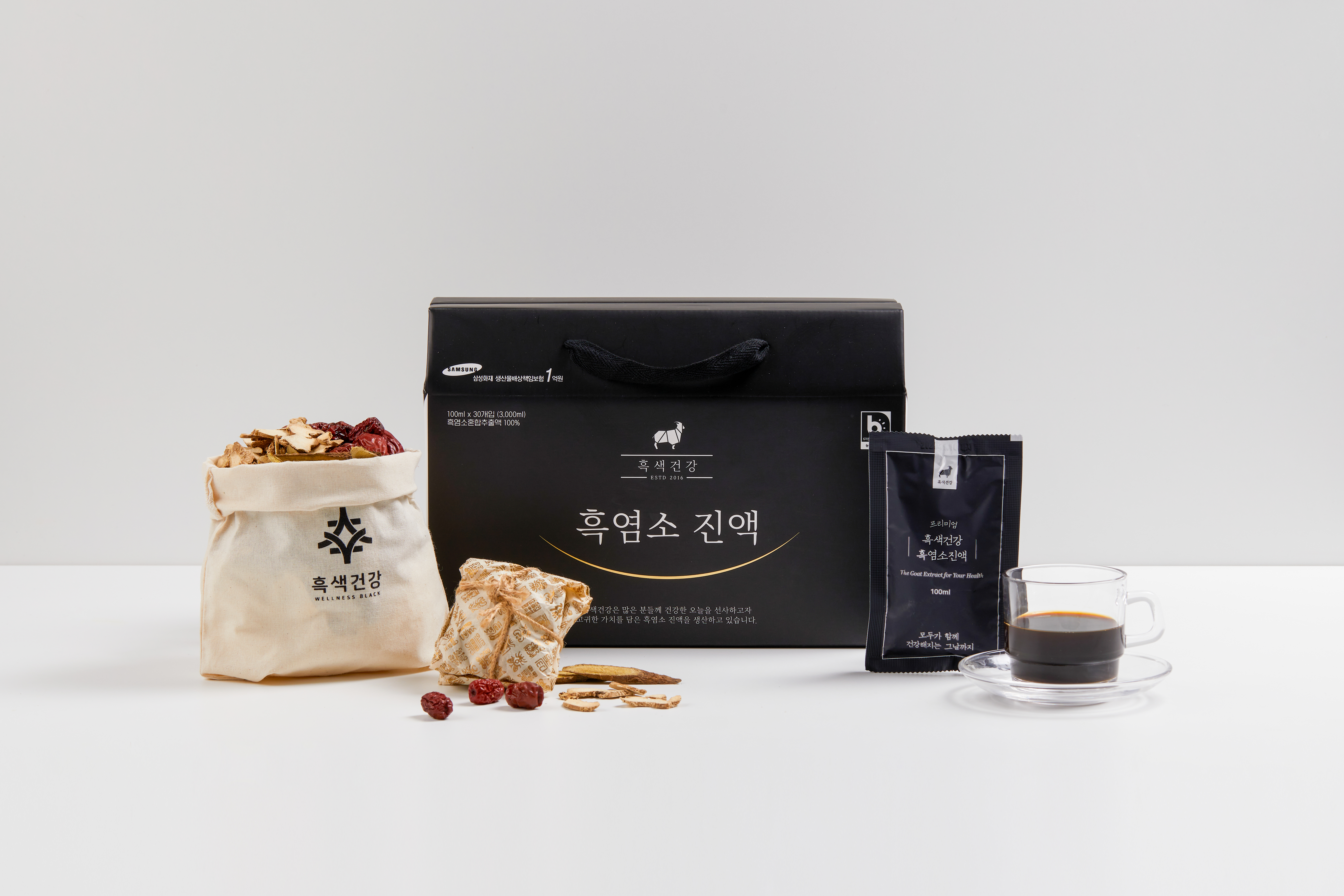 흑색건강 청년농부 흑염소진액 흑염소즙 (100ml × 30포) : 마켓경기