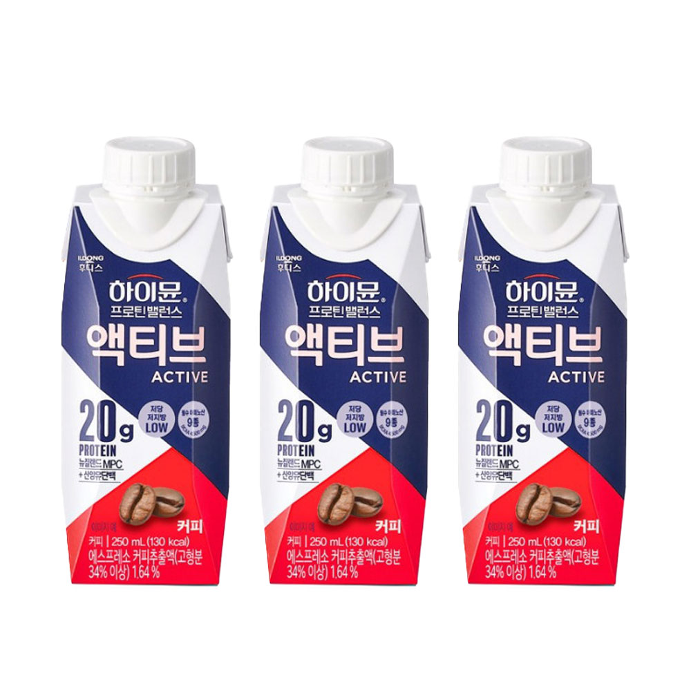 하이뮨 프로틴 밸런스 액티브 더블샷 커피 250ml 18개 : 두루담아