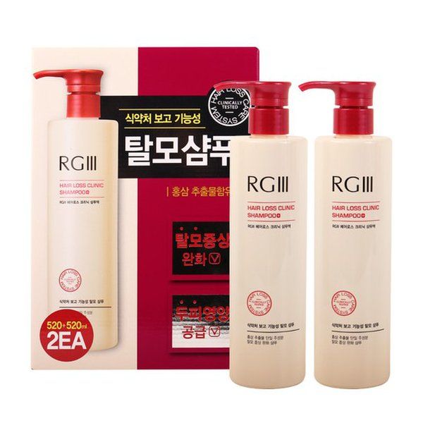 꽃을든남자 꽃을든남자 알지쓰리 헤어로스 크리닉 샴푸액 520ml X 2개입 : 원라이브:쇼핑