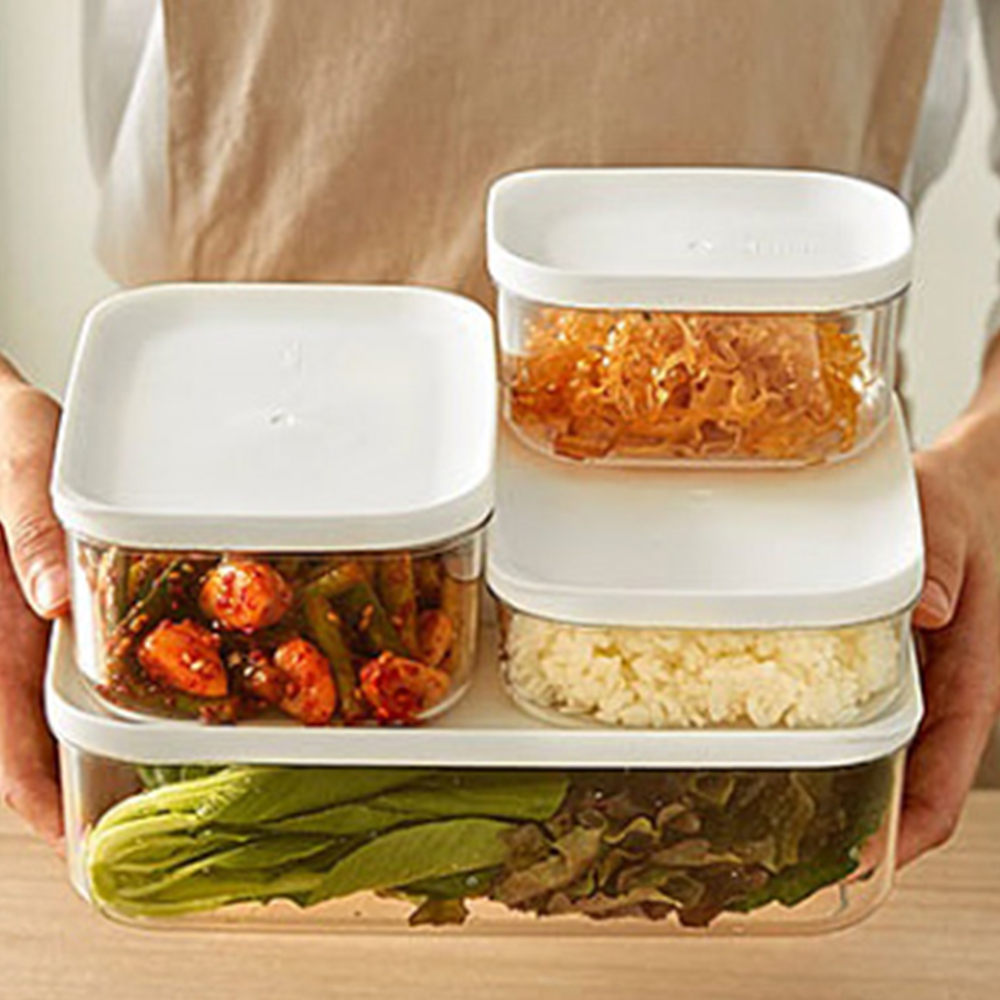 냉장고 밀폐용기 세트 반찬통 소분 플라스틱통 화이트 : 몽시마켓