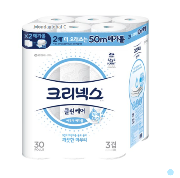크리넥스 클린케어 메가롤 도톰한 화장지 휴지 30롤 : 밥도둑마켓