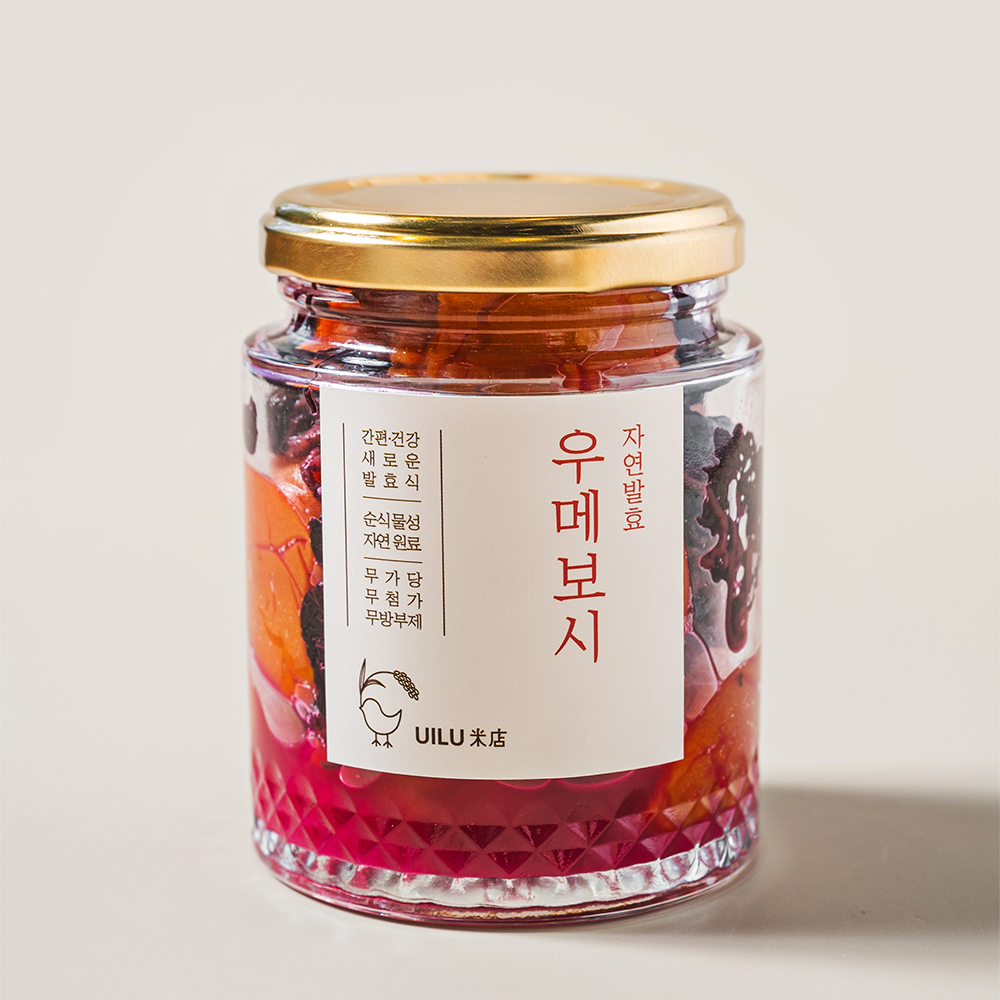 국산 저염 발효 우메보시 200g 무착색 무방부제 무첨가 완숙 황매실 장아찌 알칼리성식품 : 유일유 미점
