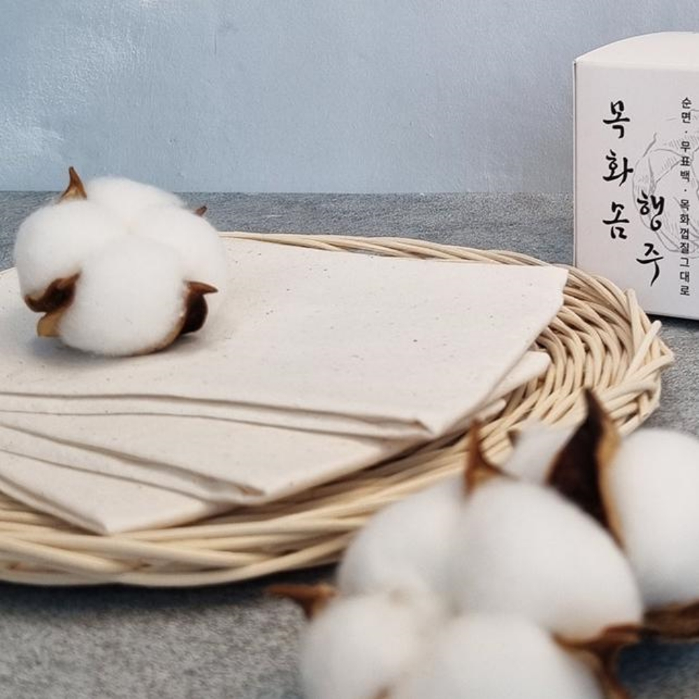 목화솜 행주 빨아쓰는 순면 친환경 무표백 생분해 : 리몽스토어