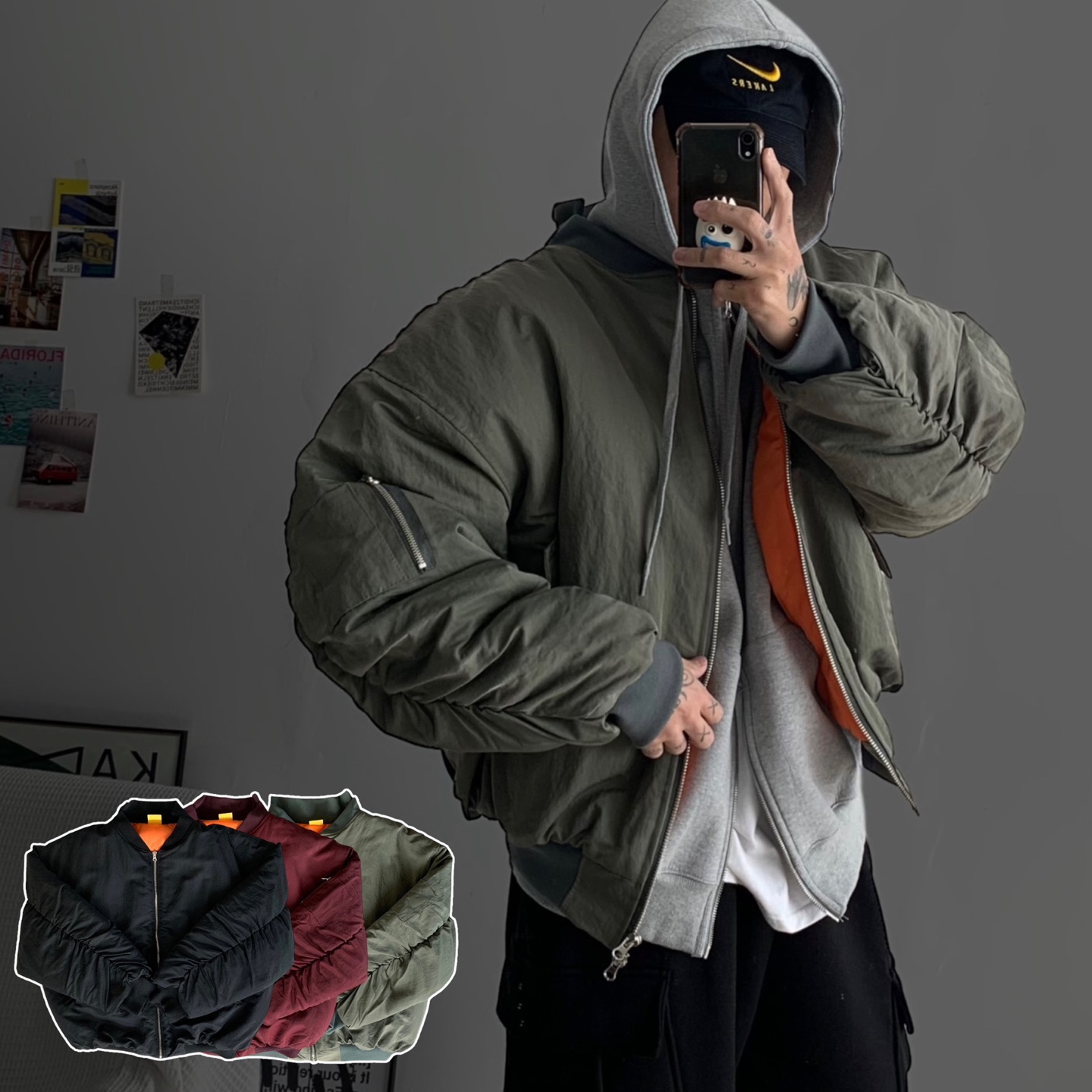 남자 빅사이즈 항공점퍼 벌룬 오버핏 MA-1 마원 : AMENT