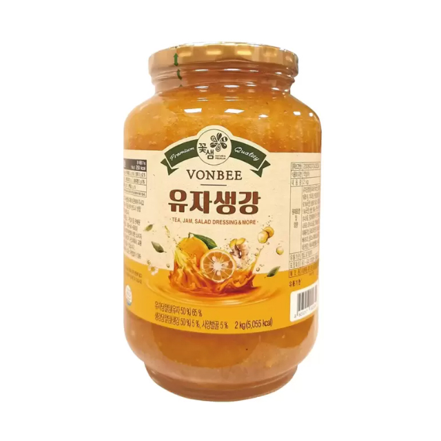 꽃샘식품 본비 유자 생강 액상차 유자 생강차 2kg x 2개 : 더수호