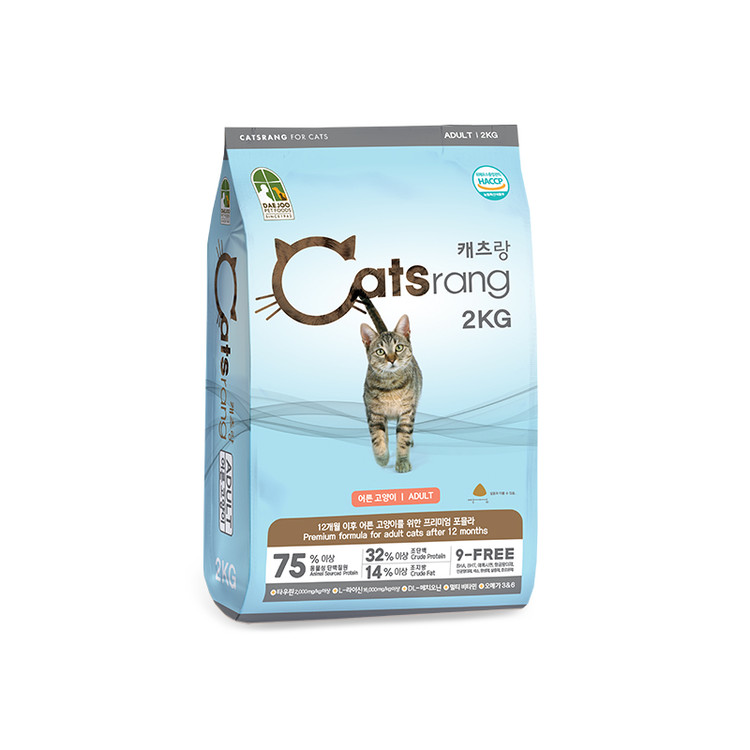 캐츠랑 어덜트 2kg 고양이사료 헤어볼 길고양이 사료 : 바나펫