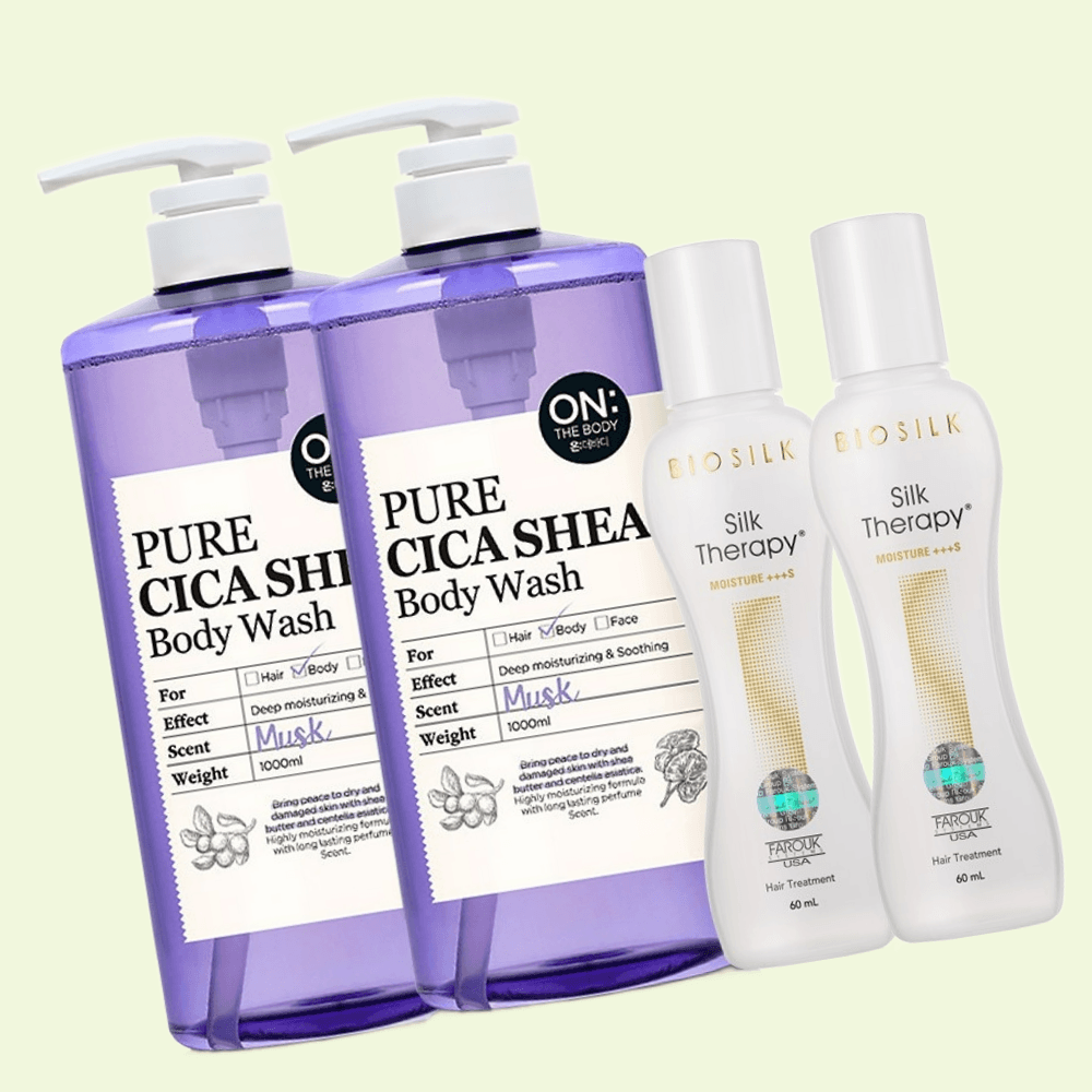 실크테라피 트리플에스 헤어에센스 60ml x 2p + 온더바디 퓨어 시카 쉐어 바디워시 1000ml x 2p 세트 : 하이마이샵