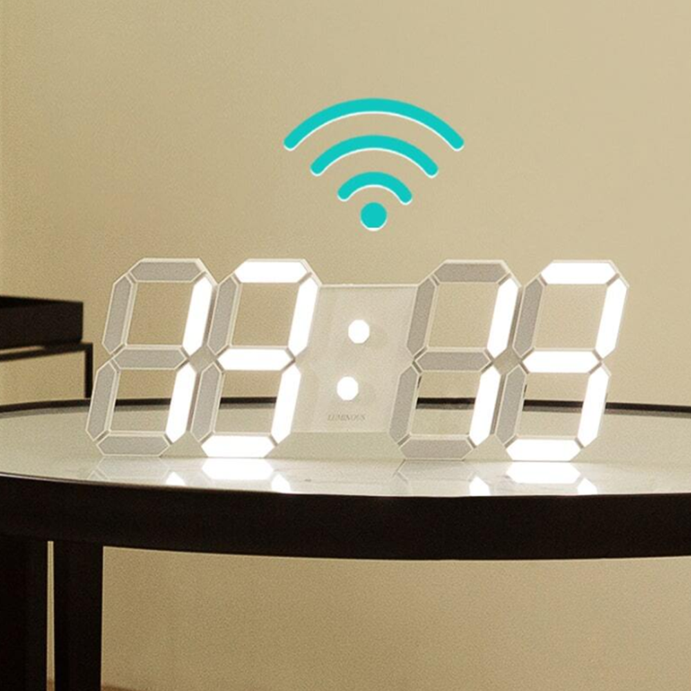 WIFI 이탤릭 LED벽걸이 루미너스 디지털전자 벽시계 : 연 STORE
