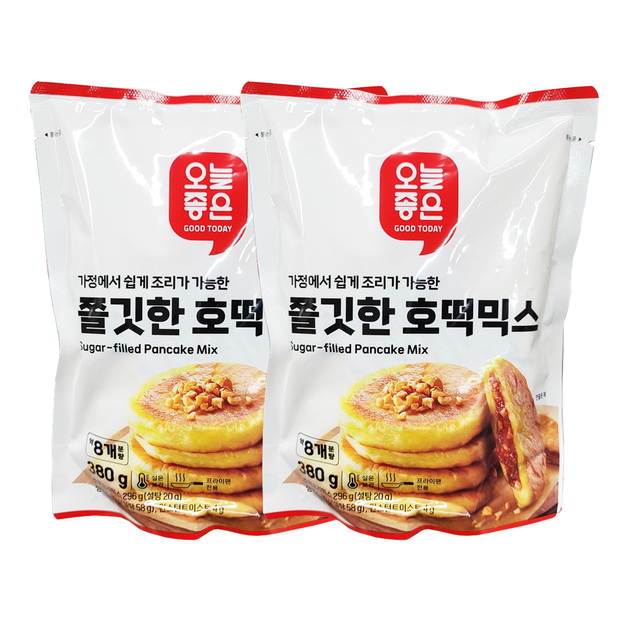 오늘좋은 쫄깃한 호떡믹스 380g x 2봉 가정용 호떡만들기 : 단디판다