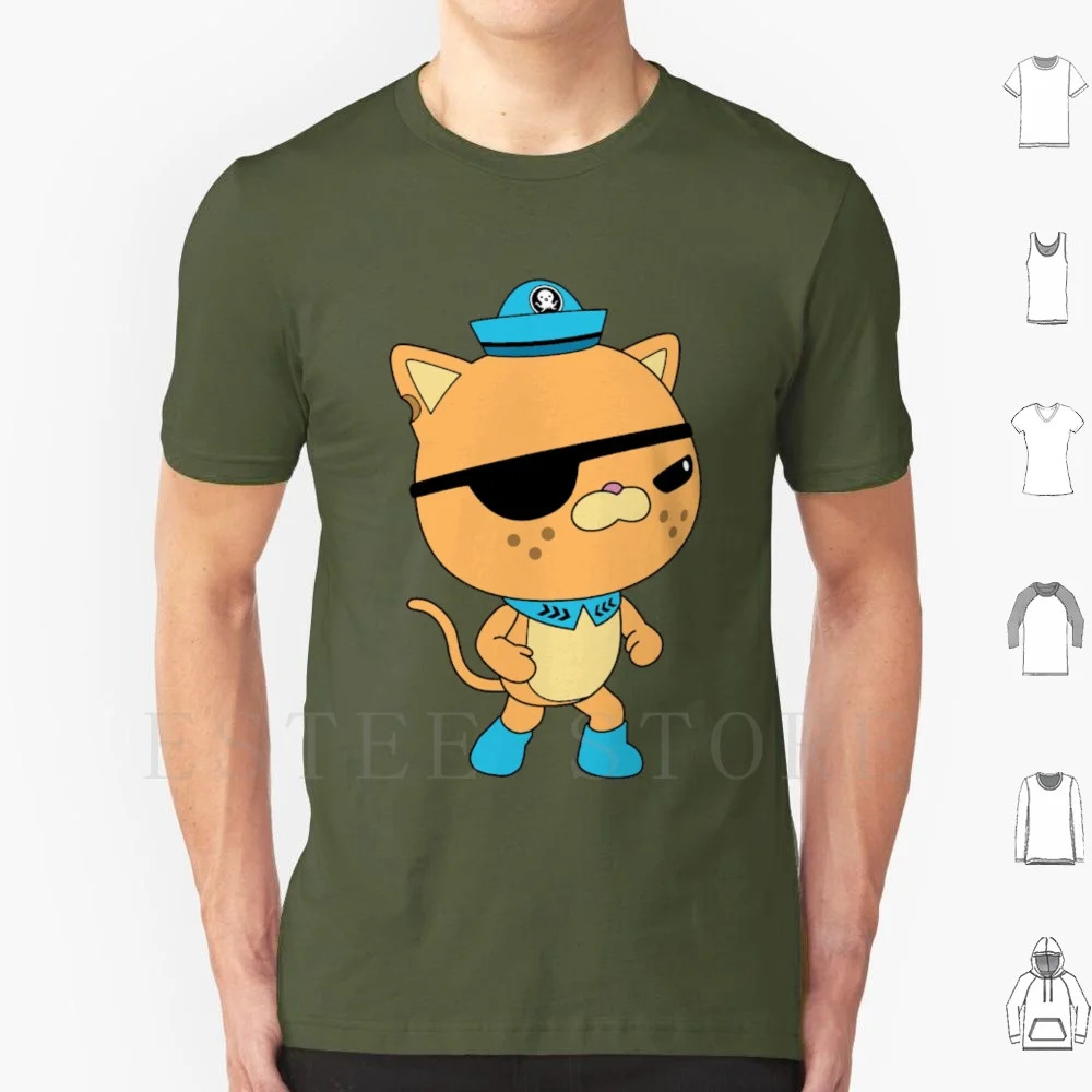 Kwazii 고양이 Yeeooooow 남성 코튼 티셔츠 6Xl 옥토넛 해적 어린이 페소 참치 따개비 선장 : 다시올마트