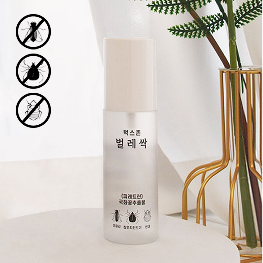 벌레싹 80ml  빈대퇴치제 침구류 베드버그 집먼지진드기 벼룩 화상벌레 파리 벅스존 안전한 해충제거제 : 큰들상사