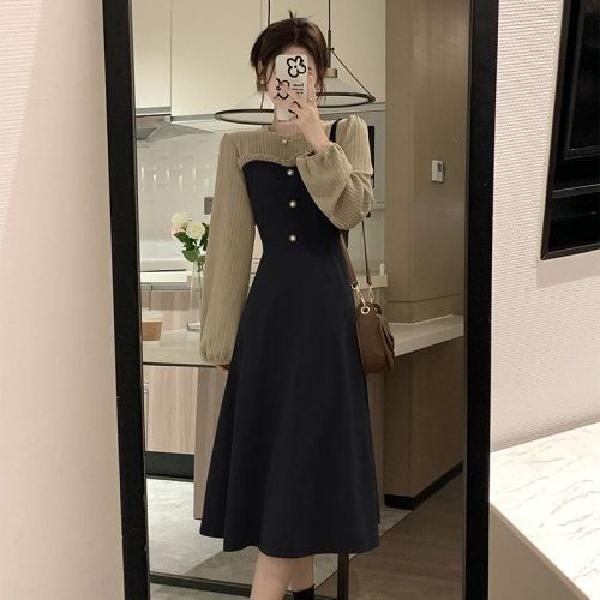 여성 빅사이즈 코듀로이원피스 페이크 투피스 : 방가옷가게