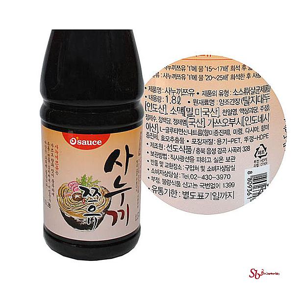 사누끼 다시 소바 메밀 1.8L 우동 텐동 소스 쯔유 육수 덮밥 규동 국수 모밀 업소용z : 셀러버디샵
