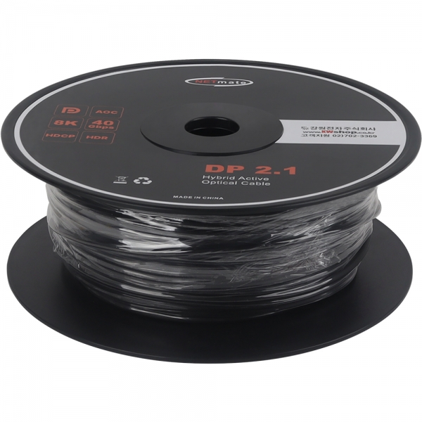 강원전자 넷메이트 NM-DAP100R DisplayPort 2.1 DP40 Hybrid AOC 케이블 100m : 퍼니케이블