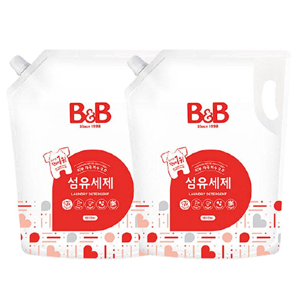 비앤비 신생아 베이비 유아 아기 천연 세탁 세제 본품+리필 향좋은 아기옷 빨래 액상 : 온세상스토어
