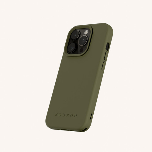 [XOUXOU] 슈슈베를린 iPhone 15 Pro 클래식 맥세이프 휴대폰 케이스 - 모스 그린 : Muken