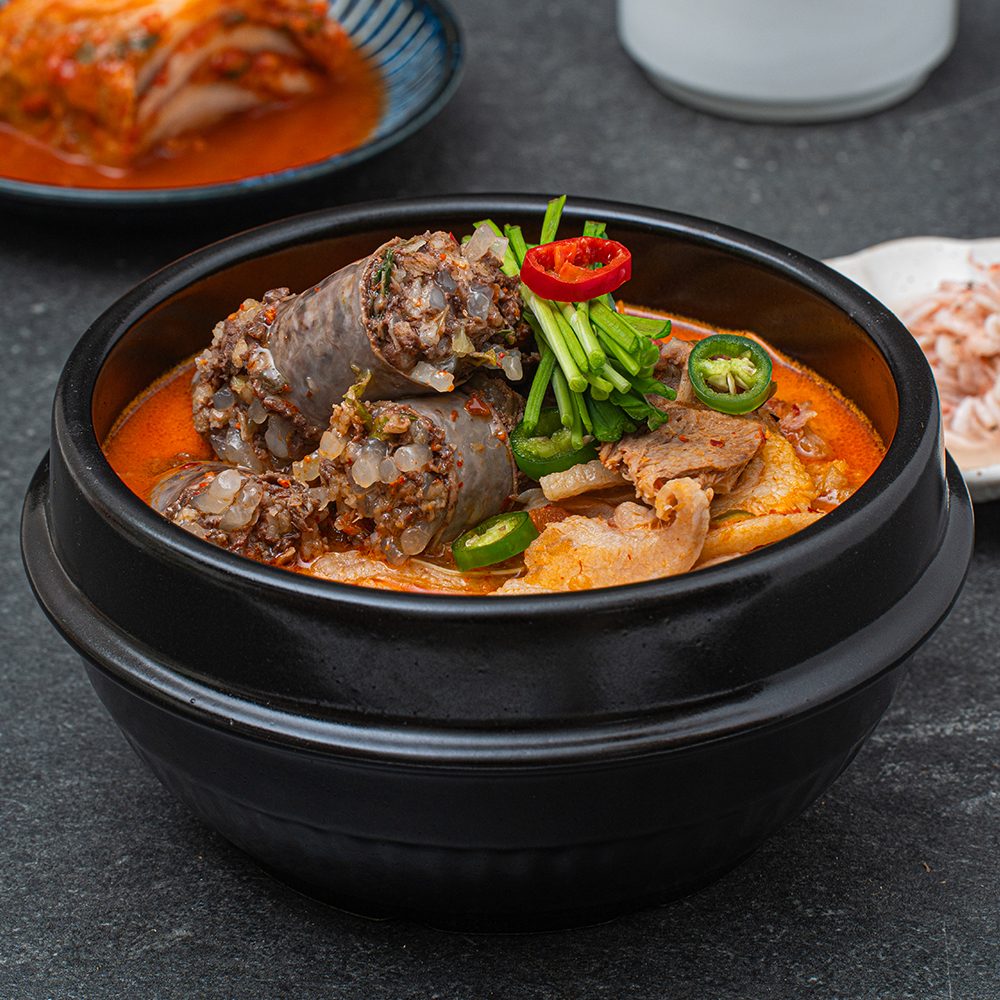 100% 국내산 돼지 고기 병천 토종 순대 내장 한우 사골 순대국 맛집 순대 국밥 순댓국 밀키트 833g 3팩 : 은이세끼