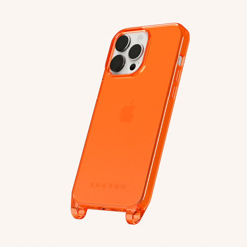 [XOUXOU] 슈슈베를린 iPhone 15 Pro Max 휴대폰 케이스 - 클리어 네온 오렌지 : Muken