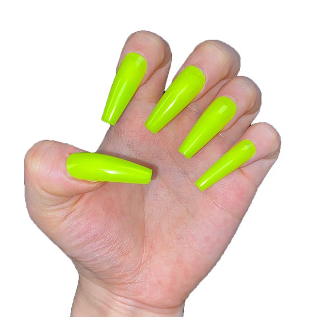 베뉴네일 글로시 네온 롱코핀 네일팁 : BENEW NAIL