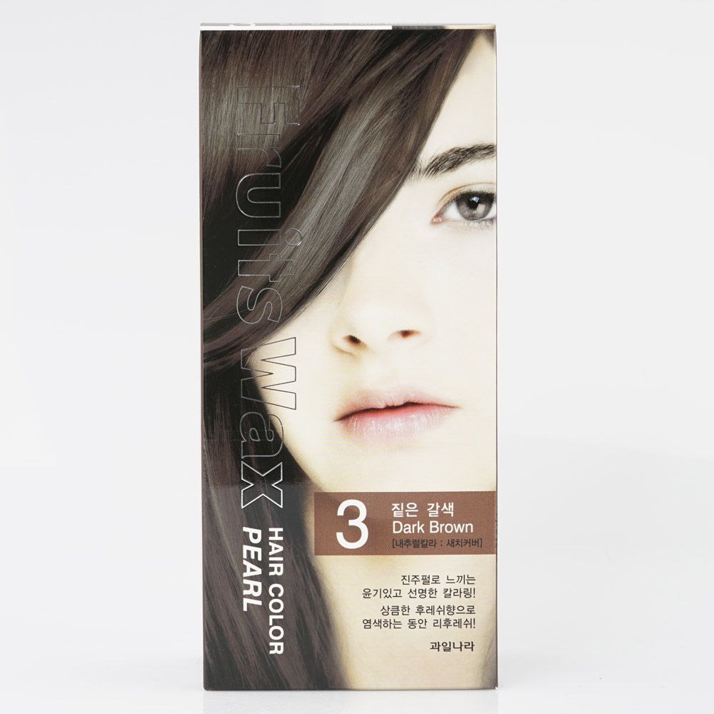 과일나라 새치 셀프 올리브영 버블 미용실 거품 머리 염색 약 제 후르츠왁스 3 짙은갈색 : 금스몰