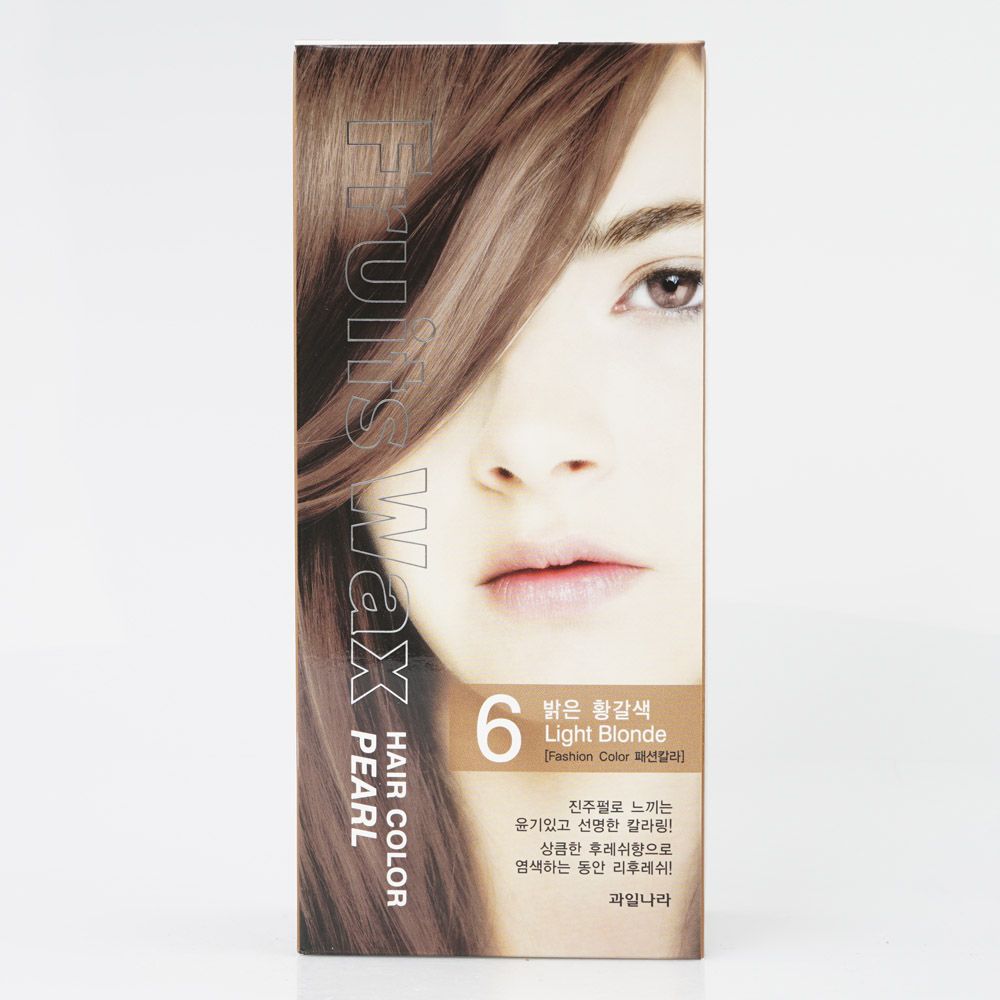 과일나라 미용실 새치 셀프 올리브영 버블 거품 머리 염색 약 제 후르츠왁스 6밝은황갈색 : 금스몰