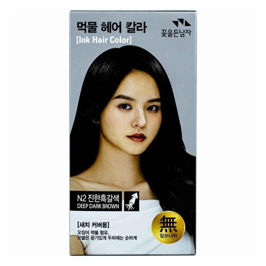 꽃을든남자 미용실 새치 셀프 올리브영 버블 거품 머리 염색 약 제 먹물 N2진한흑갈색 : 금스몰